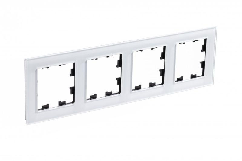 Рамка 4-м AtlasDesign Nature стекло бел.