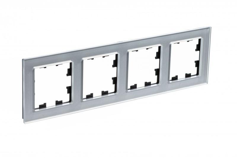 Рамка 4-м AtlasDesign Nature стекло алюм.