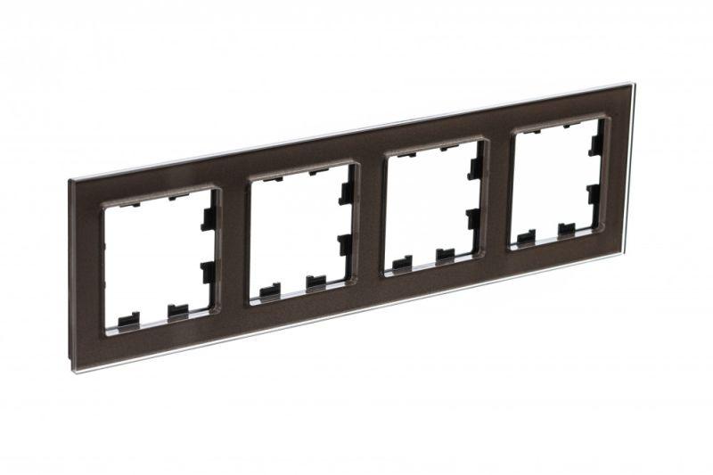 Рамка 4-м AtlasDesign Nature стекло мокко