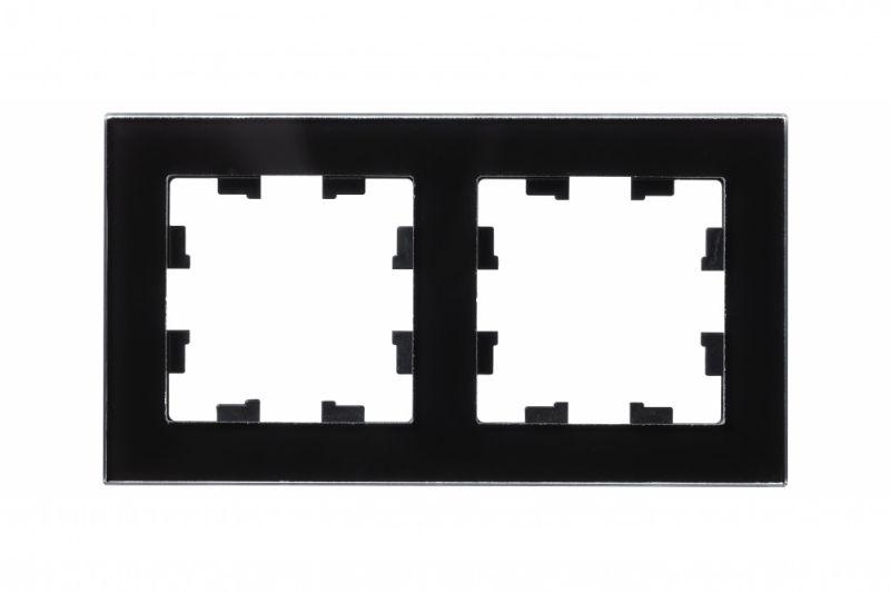 Рамка 2-м AtlasDesign Nature стекло черн.