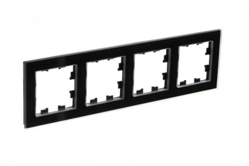 Рамка 4-м AtlasDesign Nature стекло черн.