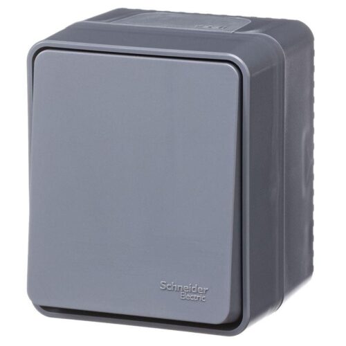 Выключатель кнопочный 1-кл. ОП AtlasDesign PROFI IP54 10АХ антрацит