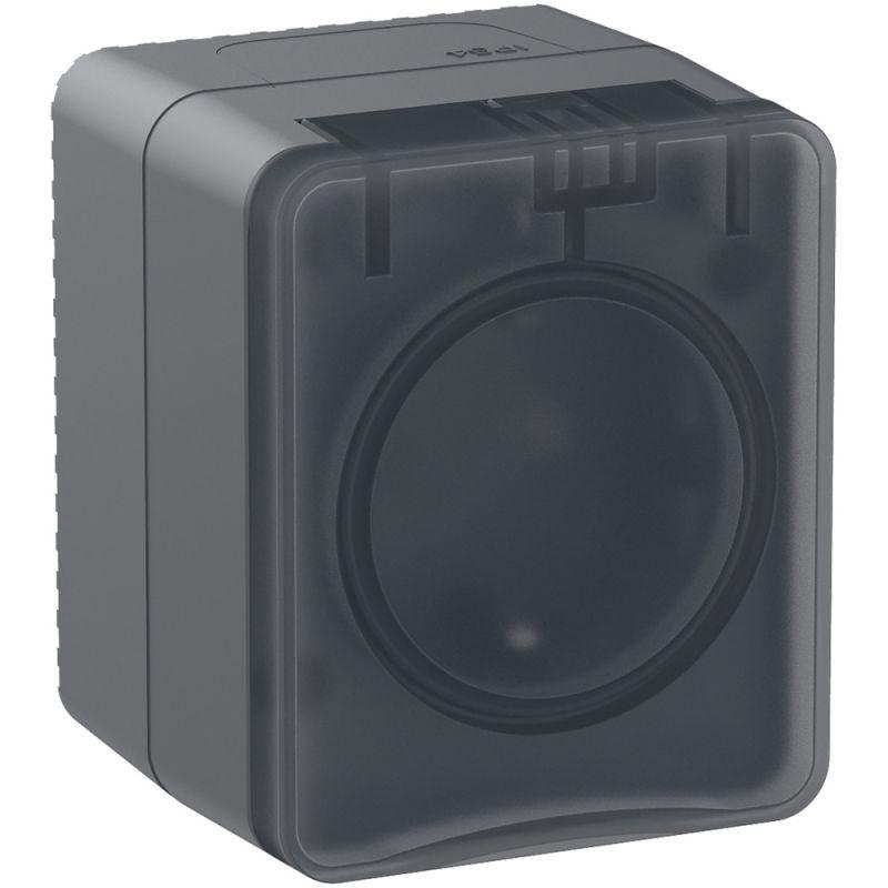 Розетка 1-м ОП AtlasDesign PROFI 16А IP54 250В заземл. защ. шторки антрацит — изображение 3