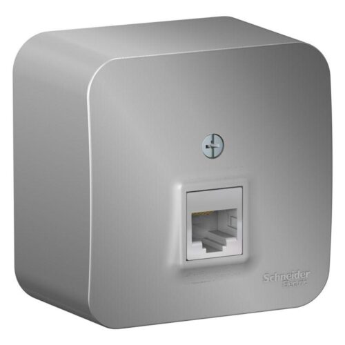 Розетка компьютерная 1-м ОП Blanca RJ45 кат.5E с изолир. пластиной алюм.