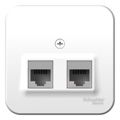 Розетка компьютерная 2-м ОП Blanca RJ45 кат.5E с изолир. пластиной бел.