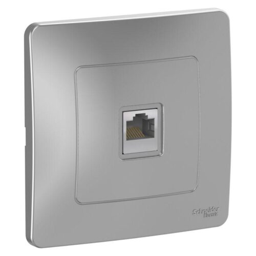 Розетка компьютерная 1-м СП Blanca RJ45 кат.5E алюм.