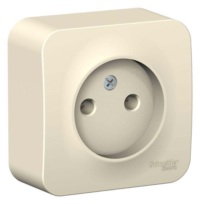 Розетка 1-м ОП Blanca 16А IP20 250В без заземл. без защ. шторок с изолир. пластиной молоч. — изображение 2