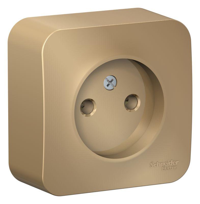 Розетка 1-м ОП Blanca 16А IP20 250В без заземл. без защ. шторок с изолир. пластиной титан — изображение 2