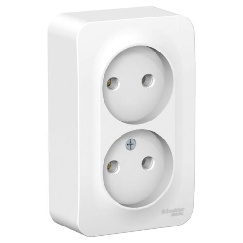 Розетка 2-м ОП Blanca 16А IP20 250В без заземл. без защ. шторок с изолир. пластиной бел.