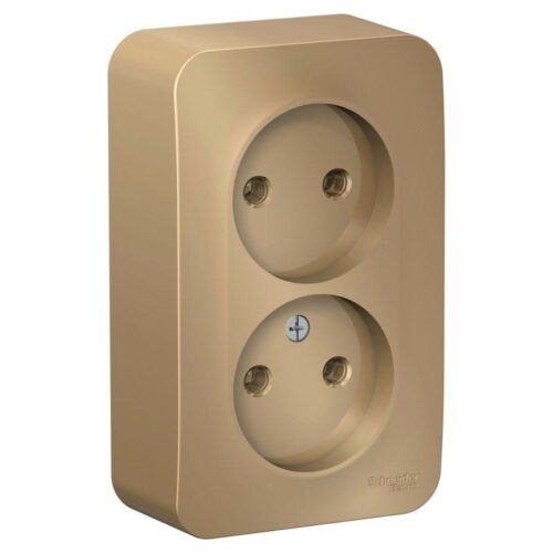 Розетка 2-м ОП Blanca 16А IP20 250В без заземл. без защ. шторок с изолир. пластиной титан