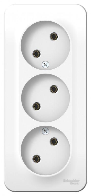 Розетка 3-м ОП Blanca 16А IP20 250В без заземл. без защ. шторок с изолир. пластиной бел. — изображение 3