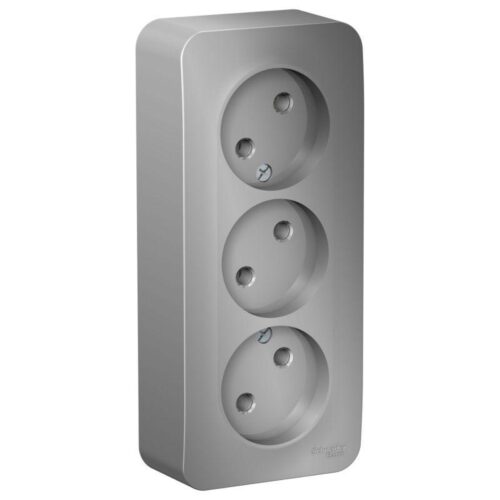 Розетка 3-м ОП Blanca 16А IP20 250В без заземл. без защ. шторок с изолир. пластиной алюм.