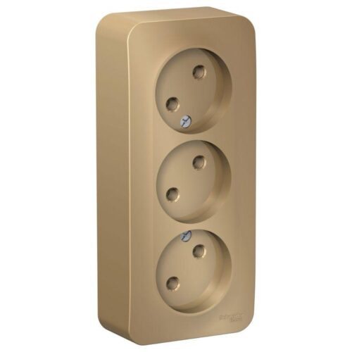 Розетка 3-м ОП Blanca 16А IP20 250В без заземл. без защ. шторок с изолир. пластиной титан