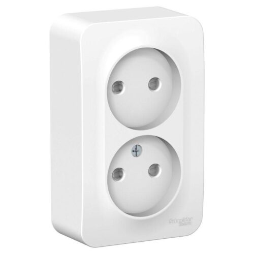 Розетка 2-м ОП Blanca 16А IP20 250В без заземл. защ. шторки с изолир. пластиной бел.