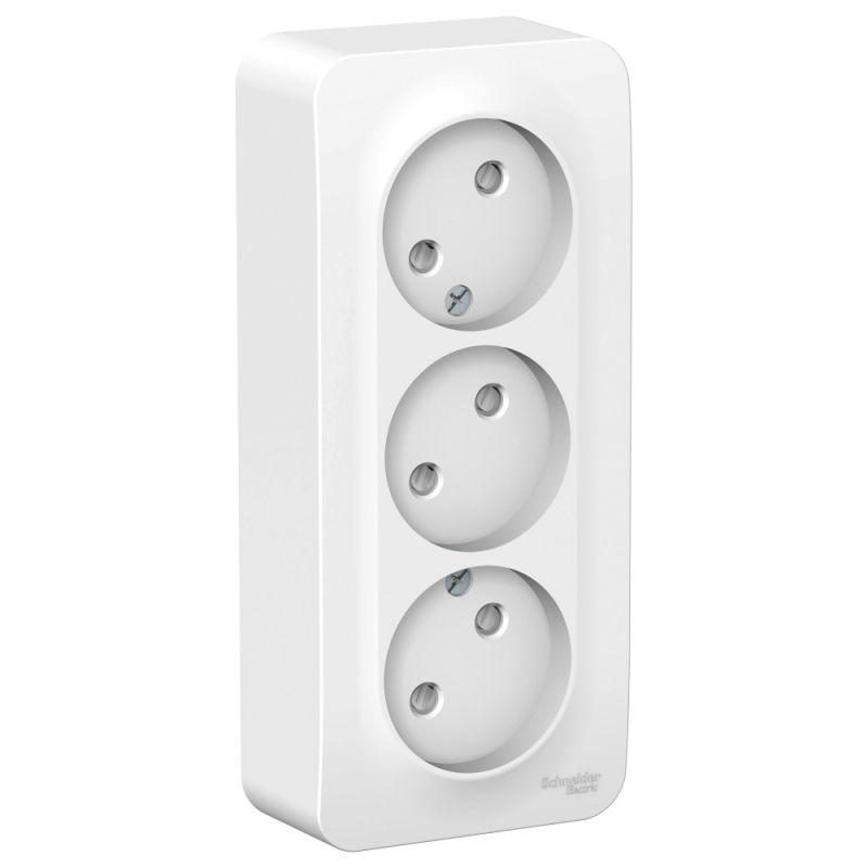 Розетка 3-м ОП Blanca 16А IP20 250В без заземл. защ. шторки с изолир. пластиной бел.