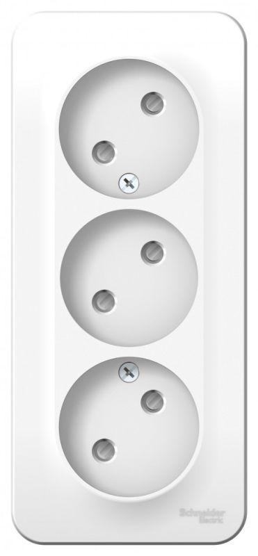 Розетка 3-м ОП Blanca 16А IP20 250В без заземл. защ. шторки с изолир. пластиной бел. — изображение 2