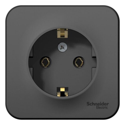 Розетка 1-м ОП Blanca 16А IP20 250В с заземл. без защ. шторок антрацит