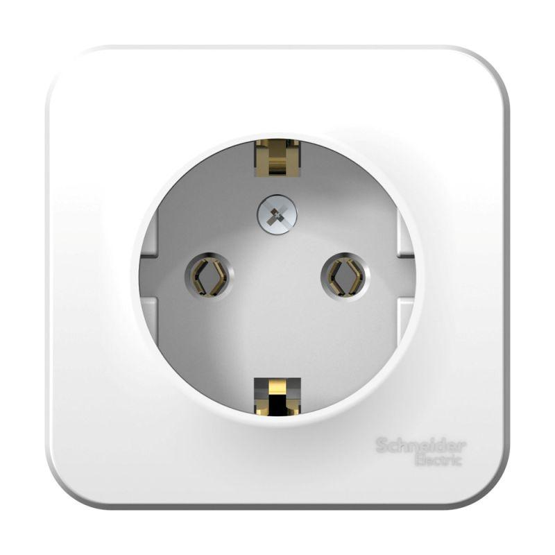 Розетка 1-м ОП Blanca 16А IP20 250В с заземл. без защ. шторок с изолир. пластиной бел.