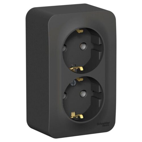 Розетка 2-м ОП Blanca 16А IP20 250В с заземл. без защ. шторок антрацит