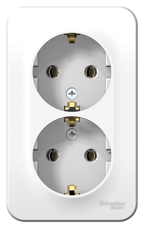 Розетка 2-м ОП Blanca 16А IP20 250В с заземл. без защ. шторок с изолир. пластиной бел. — изображение 2