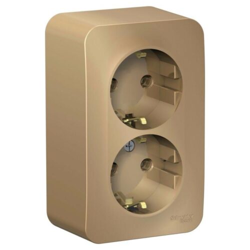 Розетка 2-м ОП Blanca 16А IP20 250В с заземл. без защ. шторок с изолир. пластиной титан