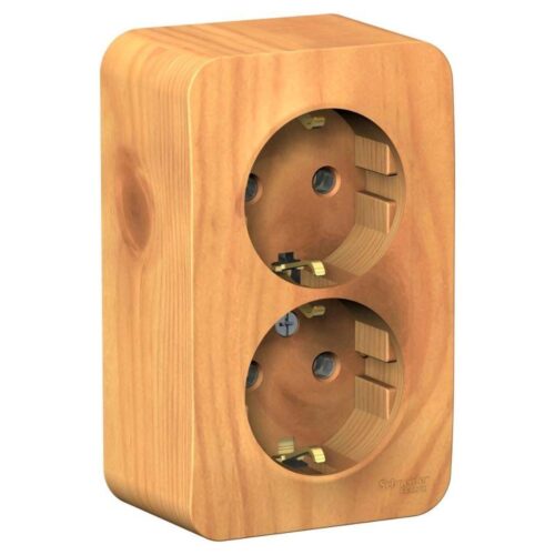 Розетка 2-м ОП Blanca 16А IP20 250В с заземл. без защ. шторок с изолир. пластиной ясень