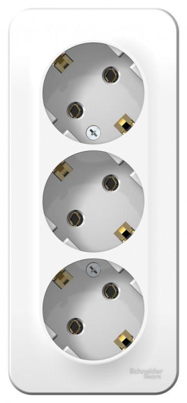 Розетка 3-м ОП Blanca 16А IP20 250В с заземл. без защ. шторок с изолир. пластиной бел. — изображение 2