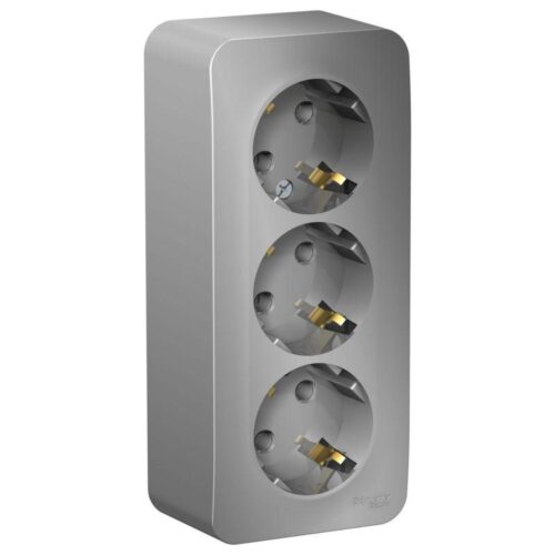 Розетка 3-м ОП Blanca 16А IP20 250В с заземл. без защ. шторок с изолир. пластиной алюм.