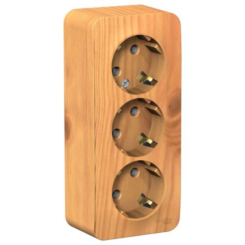 Розетка 3-м ОП Blanca 16А IP20 250В с заземл. без защ. шторок с изолир. пластиной ясень