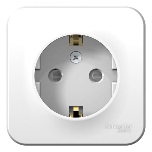 Розетка 1-м ОП Blanca 16А IP20 250В с заземл. защ. шторки с монтаж. пластиной бел.