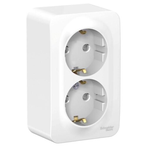 Розетка 2-м ОП Blanca 16А IP20 250В с заземл. защ. шторки бел.