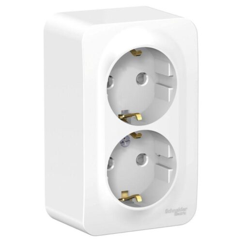 Розетка 2-м ОП Blanca 16А IP20 250В с заземл. защ. шторки с изолир. пластиной бел.