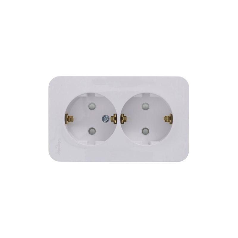 Розетка 2-м ОП Blanca 16А IP20 250В с заземл. защ. шторки с изолир. пластиной бел. — изображение 4
