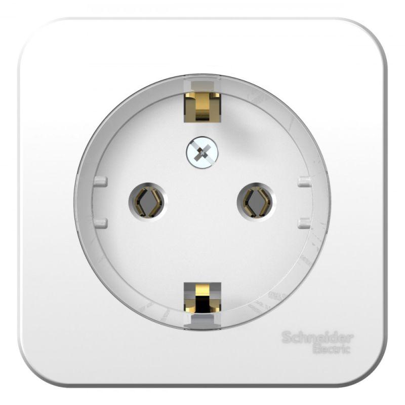 Розетка 1-м ОП Blanca 16А IP20 250В с заземл. без защ. шторок с изолир. пластиной (компакт) бел.