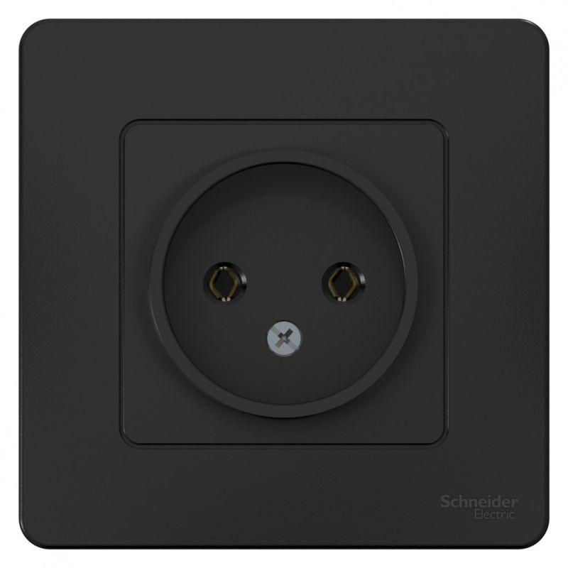 Розетка 1-м СП Blanca 16А IP20 250В без заземл. без защ. шторок антрацит — изображение 2