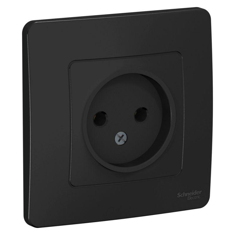 Розетка 1-м СП Blanca 16А IP20 250В без заземл. без защ. шторок антрацит