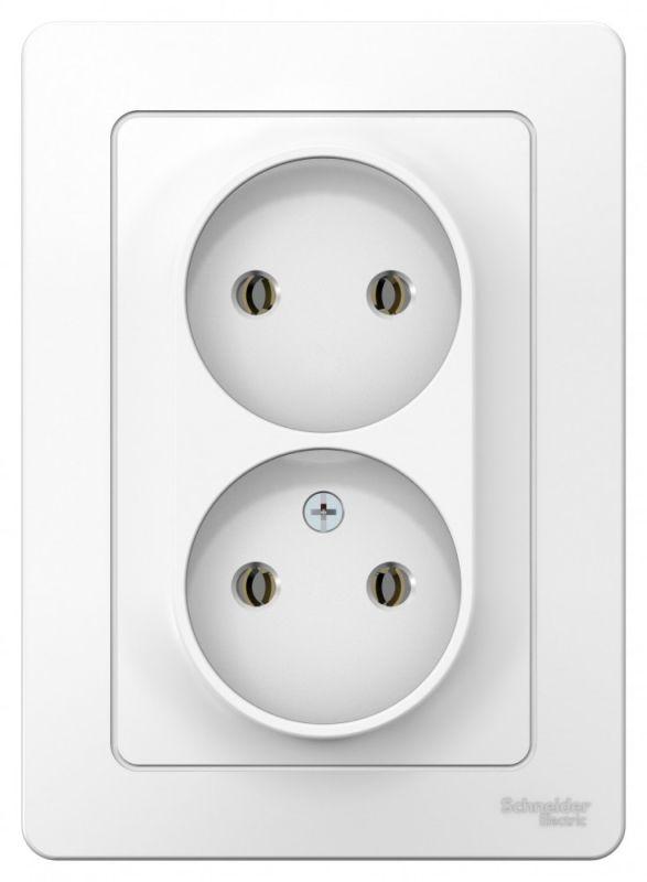 Розетка 2-м СП Blanca 16А IP20 250В без заземл. без защ. шторок бел. — изображение 2