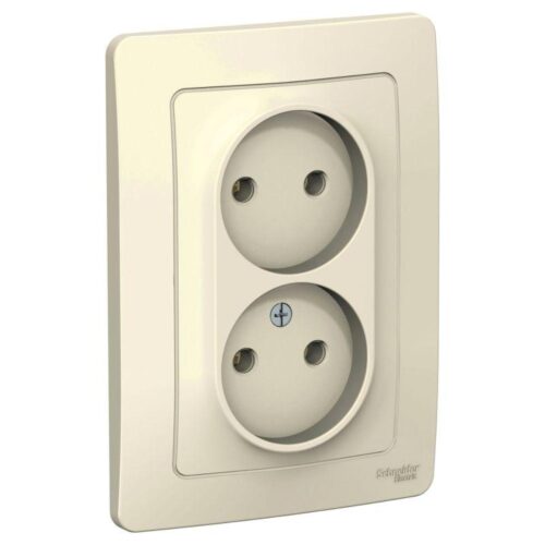 Розетка 2-м СП Blanca 16А IP20 250В без заземл. без защ. шторок молоч.