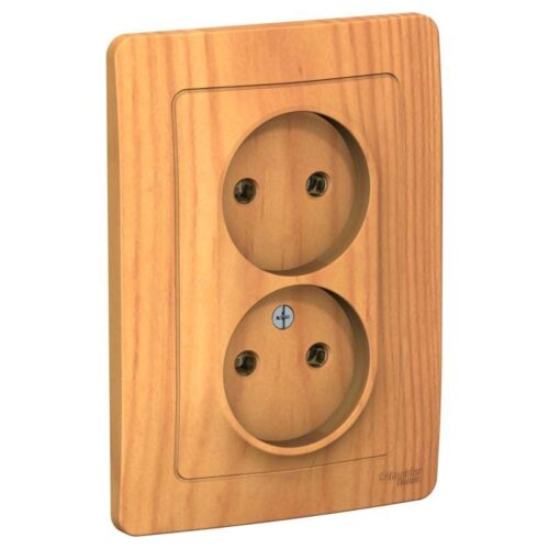 Розетка 2-м СП Blanca 16А IP20 250В без заземл. без защ. шторок ясень