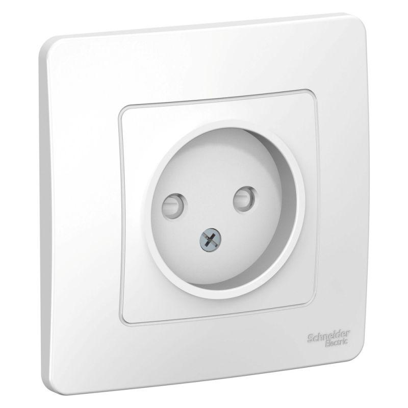 Розетка 1-м СП Blanca 16А IP20 250В без заземл. защ. шторки бел.