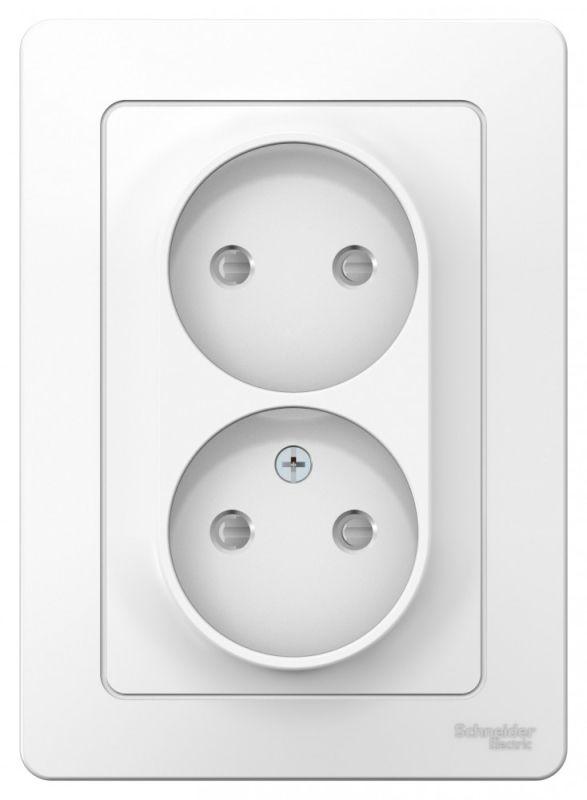 Розетка 2-м СП Blanca 16А IP20 250В без заземл. защ. шторки бел. — изображение 2