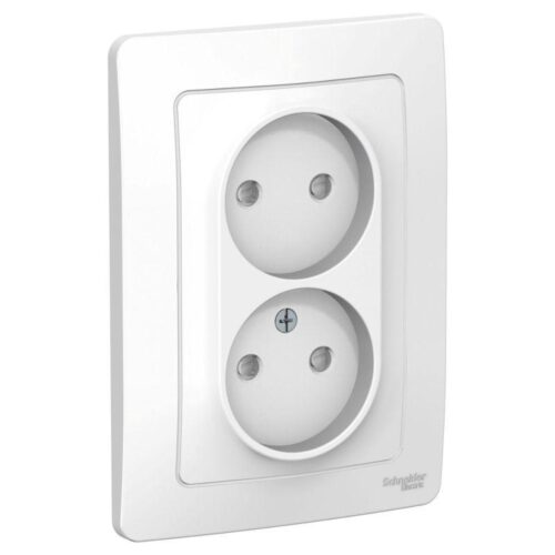 Розетка 2-м СП Blanca 16А IP20 250В без заземл. защ. шторки бел.