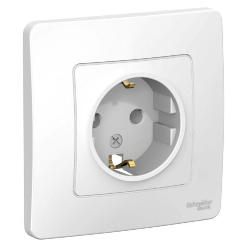 Розетка 1-м СП Blanca 16А IP20 250В с заземл. без защ. шторок бел.