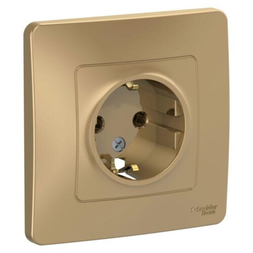 Розетка 1-м СП Blanca 16А IP20 250В с заземл. без защ. шторок титан