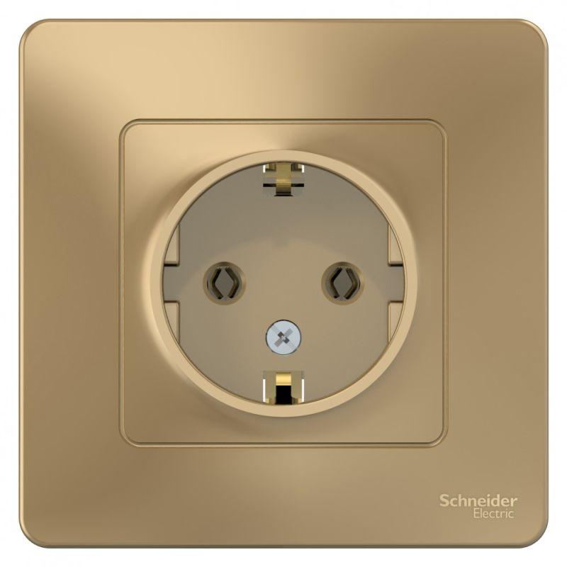 Розетка 1-м СП Blanca 16А IP20 250В с заземл. без защ. шторок титан — изображение 2