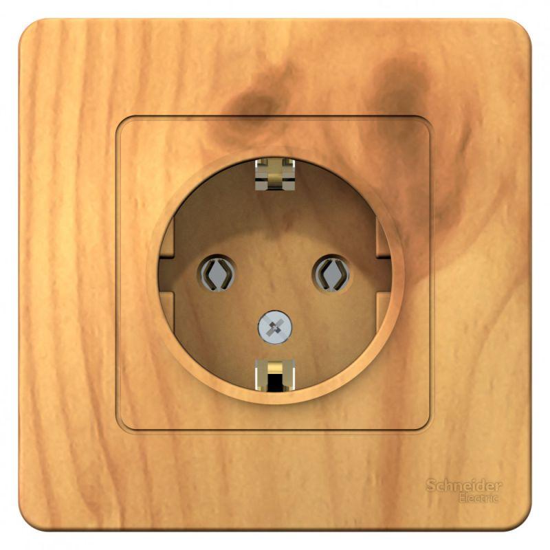 Розетка 1-м СП Blanca 16А IP20 250В с заземл. без защ. шторок ясень — изображение 2