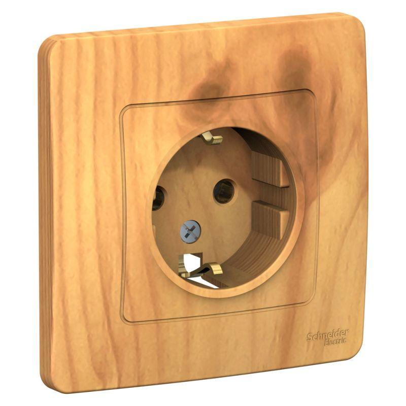 Розетка 1-м СП Blanca 16А IP20 250В с заземл. без защ. шторок ясень