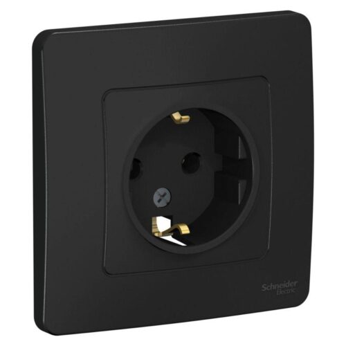 Розетка 1-м СП Blanca 16А IP20 250В с заземл. без защ. шторок антрацит