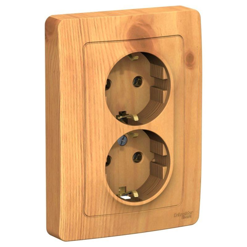 Розетка 2-м СП Blanca 16А IP20 250В с заземл. без защ. шторок ясень