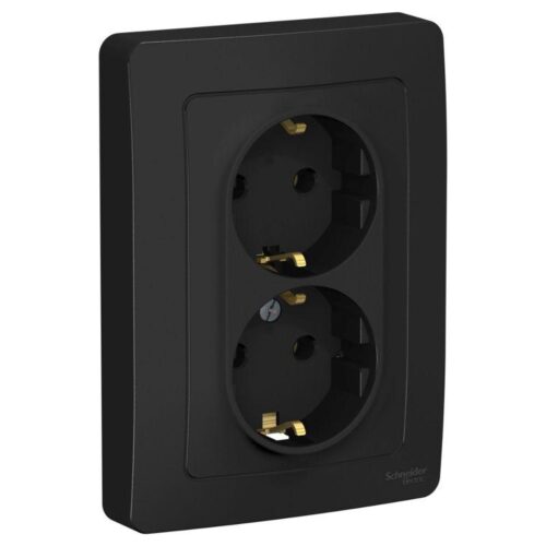 Розетка 2-м СП Blanca 16А IP20 250В с заземл. без защ. шторок антрацит